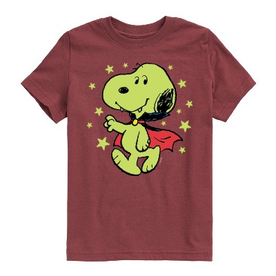 Boys' - Peanuts - Glow In The Dark Vampire Snoopy Short Sleeve Graphic T-Shirt