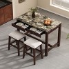 Dining Sets 3 Piece, Dining Table Set For 2, Dining Set Solid Wood, Modern Kitchen Table And Chairs Set Of 2 With Storage Drawers-Cuddlewood - 3 of 4