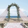 Resenkos Garden Arch Plant Support Trellis,85" Garden Arch Arbor, Metal Arch Trellis with Gate, Black - 2 of 4