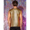 Lars Amadeus Men's Nightclub Party Club Metallic Shining Sleeveless Tank Top - 3 of 4
