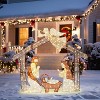 LuxenHome 5.7Ft x 4.75Ft Nativity Scene with Angel Outdoor Holiday Decoration with Lights Brown, Beige - 4 of 4
