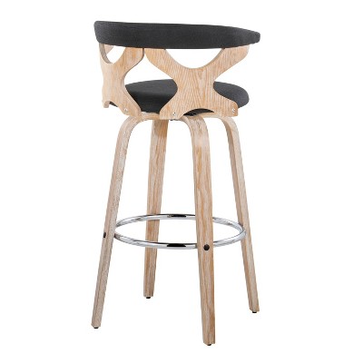 Gardenia Black Wood and Metal Swivel Barstool Set