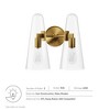 Modway Beacon Wall Sconce – 2-Light Brass Wall Fixture with Frosted Glass Globes, Mid-Century Modern Lighting - 2 of 4