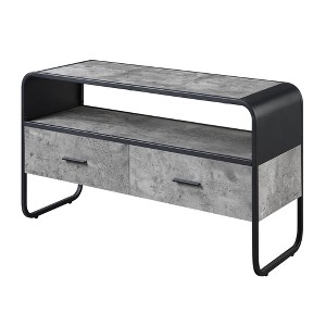 39.5" Particleboard TV Stand with 2 Drawers, Curved Edges and Metal Frame for TVs up to 42 Inches for Living Room - 1 of 4