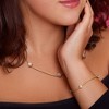EVERLY JEWELRY | Two-tone Silver 6mm Ball Chain Station Necklace and Bracelet Set -16 in + 7.5 in- Multiple Metal Color Options - 4 of 4