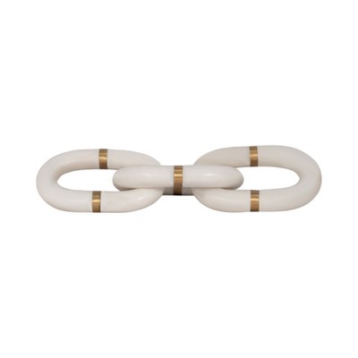 Modern Stone and Marble Decorative Object with Interlocking Chain Link Design, Contemporary Sculptural Tabletop Accent Piece