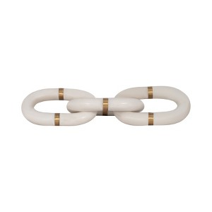 Modern Stone and Marble Decorative Object with Interlocking Chain Link Design, Contemporary Sculptural Tabletop Accent Piece - 1 of 4