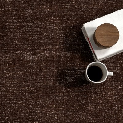 Truffle Brown Handmade Wool and Viscose Area Rug 3' x 5'