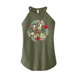 Women's - Disney - Christmas - Family In The Forest Graphic High Neck Tank - 1 of 3