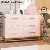 6-Drawer Wooden Dresser for Bedroom,Dresser TV Stand, Modern Storage Chest, Chest of Drawers for Bedroom, Living Room, Hallway, Entryway, Babyroom - 2 of 4
