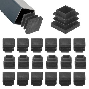 Unique Bargains Square Chair Leg Bar Stool Plastic Hole Plug Tubing End Caps Black - 1 of 4