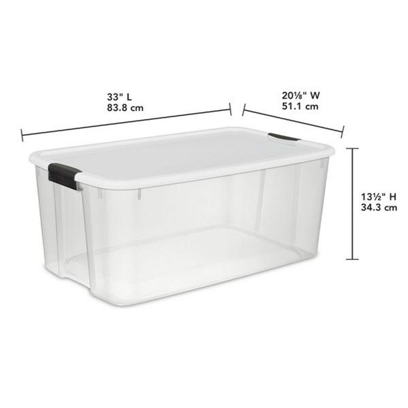 Sterilite 4 Sets of 116 Quart and 6 Sets of 18 Quart Heavy-Duty Stackable Clear Latch Lid Storage Container Tote for Home Organization, 5 of 8