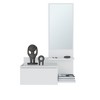 Alilang 13.70 Inch Modern Entryway Bench with Mirror and Storage Shelves-White - 4 of 4