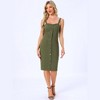 Allegra K Women's Button Down Sweetheart Neckline Sleeveless Summer Knee Length Denim Bodycon Sundress - 4 of 4