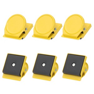 Unique Bargains Stainless Steel Hooks and Hangers Refrigerator Magnetic Clips 1.38" x 1.22" 6 Pcs - 1 of 3
