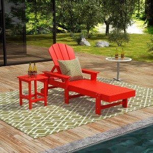WestinTrends Malibu 2 Piece Adirondack Poly Reclining Chaise Lounge With Arms & Wheels - 1 of 4