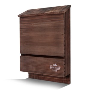 Outer Trails Bat House Outdoor Bat Habitat, Brown All Natural Cedar Wood, 2 Chamber - 1 of 4