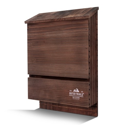 Outer Trails Bat House Outdoor Bat Habitat, Brown All Natural Cedar Wood, 3 Chamber - image 1 of 4