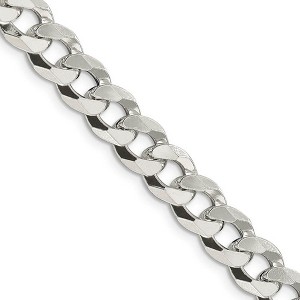 Black Bow Jewelry Men's 8.5mm Sterling Silver Solid Beveled Curb Chain Necklace - 1 of 4