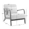 Nordlys Solid Wood and Fabric Lounge Chair Countryside Style Living Room - 4 of 4