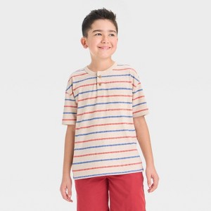Boys' Short Sleeve Relaxed Fit Henley T-Shirt - Cat & Jack™ - 1 of 3