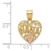 Black Bow Jewelry 14k Two Tone Gold Nana Filigree Heart Pendant, 15mm - 4 of 4