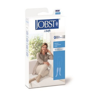 Jobst SoSoft Ribbed Knee High Socks Compression 8-15 Medium White