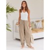Coolmee Womens Baggy Wide Leg Pants Casual Drawstring Elastic Waisted Palazzo Harem Trousers with Pockets - 4 of 4