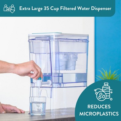 Perfect Pour XL 35-Cup Blue Plastic Water Filter Dispenser