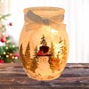 Stony Creek 4.0 Inch Forest Snowman Pre-Lit Small Jar Christmas Lighted Glass Accent , Christmas Decor Winter Christmas Snowman Scene (1PC) - 2 of 4