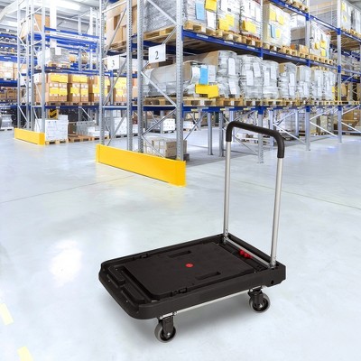 Magna Cart Black Aluminum Folding Platform Transport Cart with 500 LB Capacity