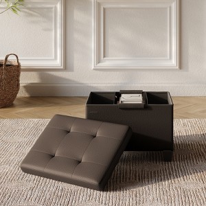 StorageBud Storage Ottoman for Bedroom End of Bed, Faux Leather Storage Bench, Large Storage Ottoman Bench, Entryway Bench with Storage - 1 of 4