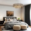 LNC Noctiflorous Modern   Luxury Drum Crystal Chandelier, Gold ,24.4in/32.3in/40.7in - 4 of 4