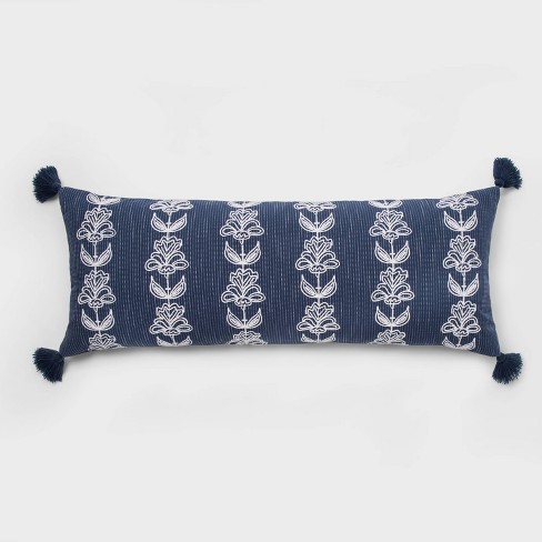 Jacobean Square Throw Pillow Blue - Threshold™ : Target