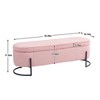 NicBex Bedroom End Bench with Black Legs Velvet Storage Ottoman with Safety Hinge Entryway Padded Footstool for Living Room, Entryway - 4 of 4