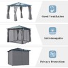 10'x10' Outdoor Gazebo, Patio Aluminum Hardtop Gazebo Canopy with  Mosquito Netting and Privacy Screens for Backyard, Garden -ModernLuxe - 3 of 4