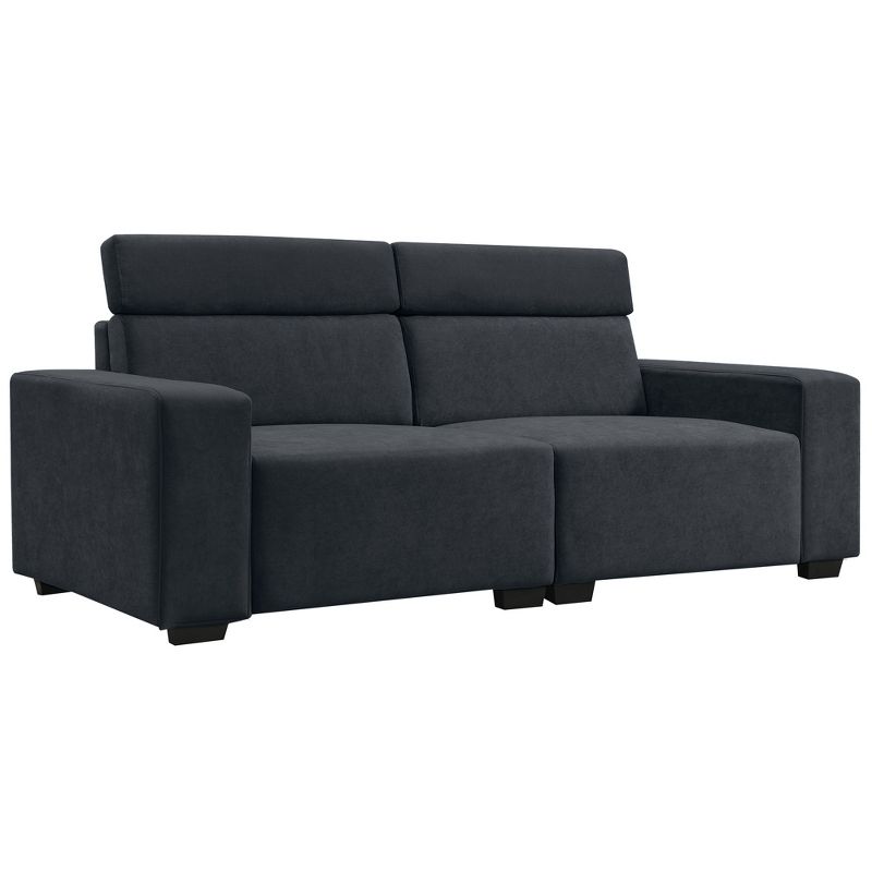 87" Velvet 2-Seater Sectional Sofa with Multi-Angle Adjustable Headrest - ModernLuxe, 4 of 13