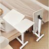 Lycvki Height Adjustable Rolling MDF Bedside Desk Tilting Overbed Table - 2 of 4