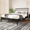 KWPZQEB Mid Century Queen/King Size Bamboo Platform Bed, Bed Frame with Tall Headboard & Wooden Slats Support, No Box Spring Needed, Easy Assembly - 3 of 4