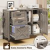 Lateral File Cabinet with 3 Drawers and Open Storage Shelf, Large Wood Printer Stand - 3 of 4