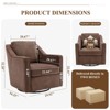 360� Swivel Accent Chair, Upholstered Fabric Leisure Armchair with Lumbar Pillow for Living Room - 3 of 3