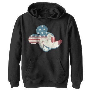 Boy's Disney Mickey Americana Flag Pull Over Hoodie - 1 of 4