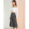 Allegra K Women's Chiffon Summer Vintage Floral Print A-Line Midi Skirts - 4 of 4