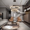 BAOURE Modern LED Chandelier 2 Ring 23.6in Grey Pendant Lighting  for Kitchen Island Dimmable LED Pendant Ceiling Light with Remote for Dining Room - 3 of 4
