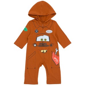 Disney Pixar Cars Lightning McQueen Tow Mater Baby Zip Up Cosplay Coverall Newborn to Infant - 1 of 4