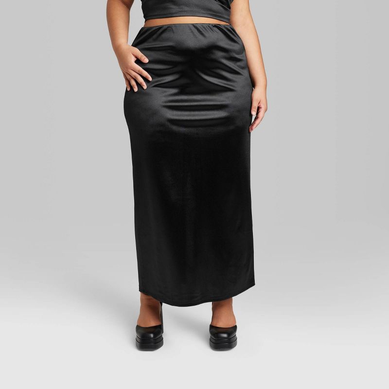 Women's High-Rise Shine Knit Maxi Skirt - Wild Fable™, 3 of 7