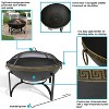 Sunnydaze Outdoor Camping or Backyard Steel Contemporary Fire Pit Bowl with Handles and Spark Screen - 26" - Black - 4 of 4