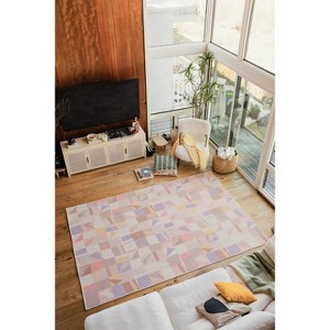 Lany Space Jonnie Li Modern Mosaic Purple Pastel Rug - 1 of 4