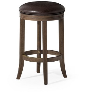 Maven Lane Eva Swivel Backless Vegan Leather Counter Height Bar Stool - 1 of 4