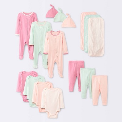 Baby Girls' Layette Gifting Bundle - Cloud Island™ Pink 0-3M
